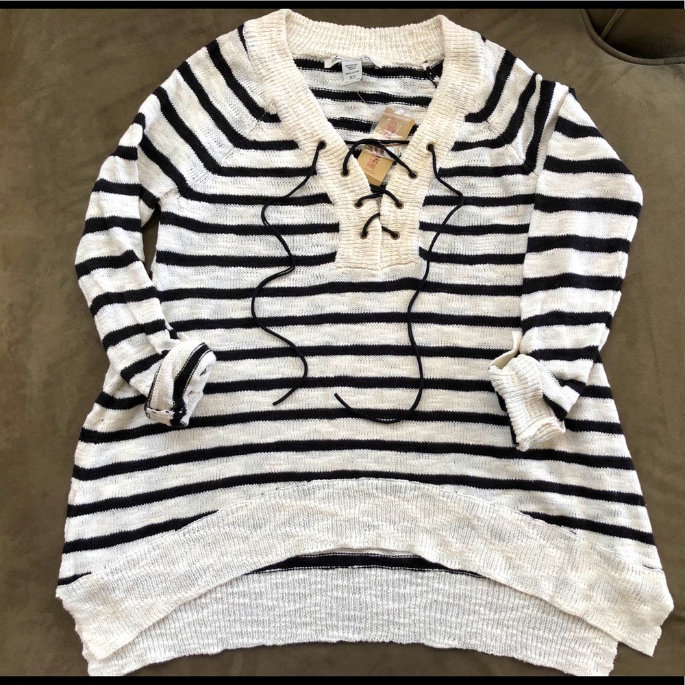 Black & white striped American Rag Sweater